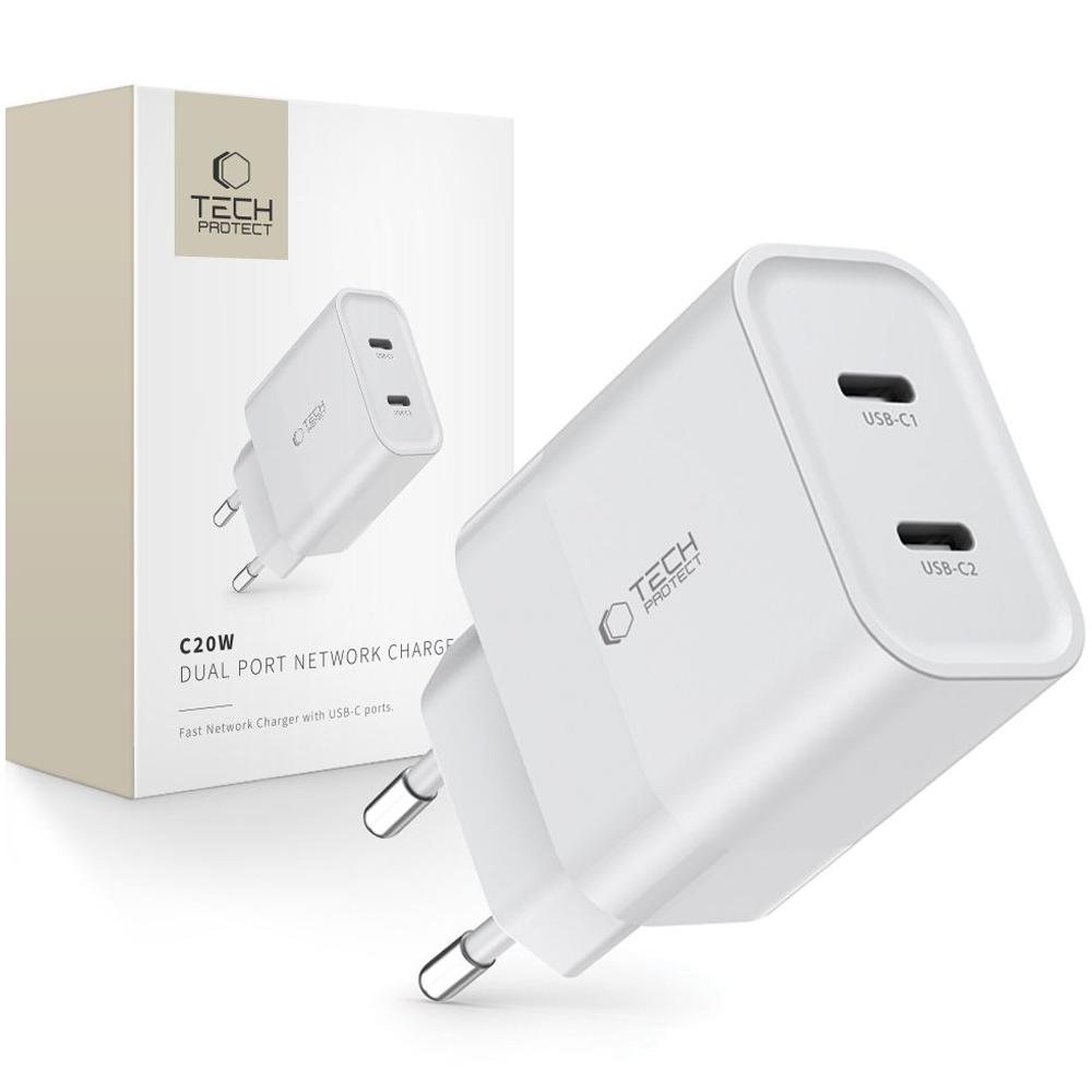 Tech-Protect C20W 2-Port Network Charger Pd20W White