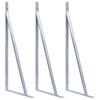 Fence Post Supports - vidaXL - Galvanized Steel - 3 Pcs - Rust-Resistant - 65 X 25 Cm