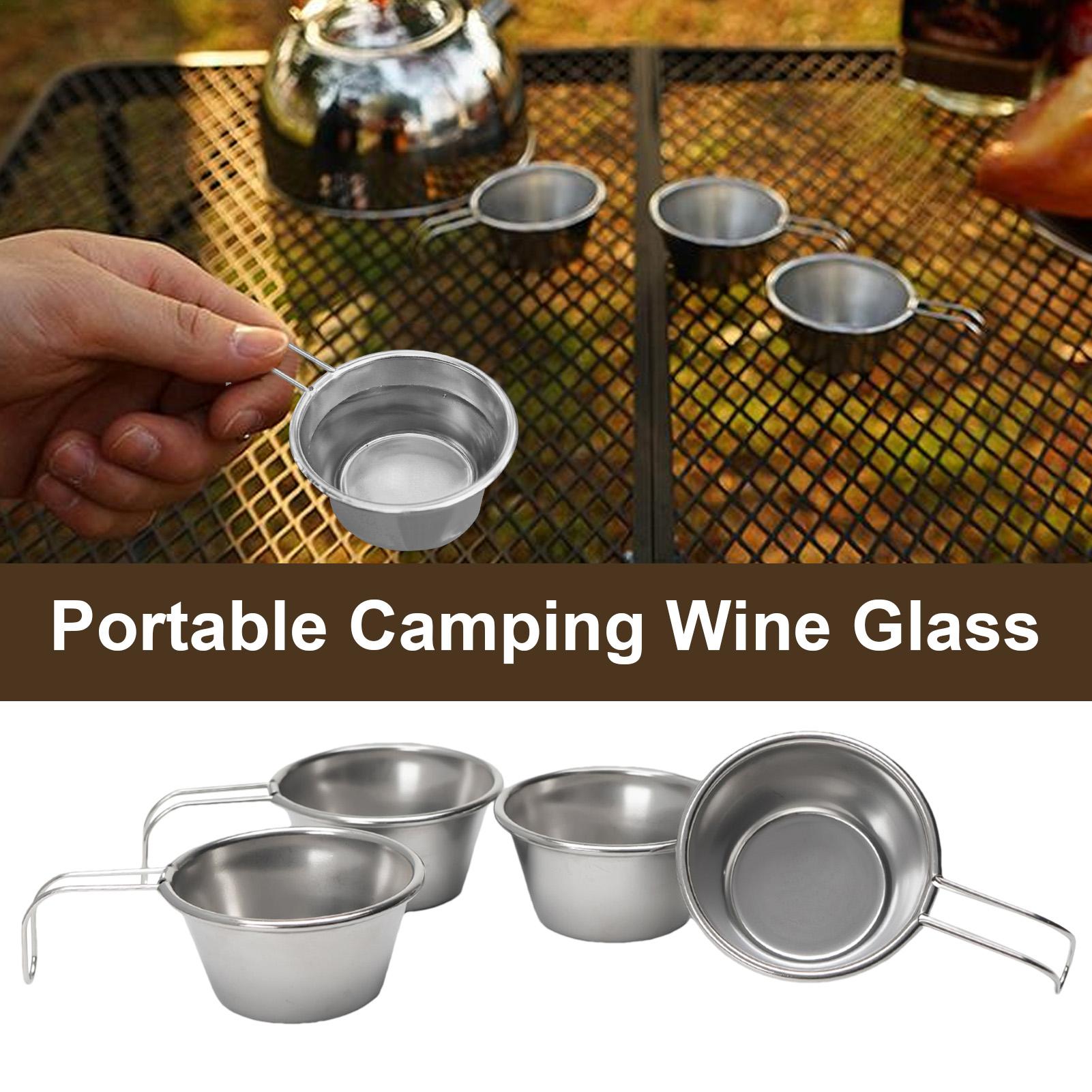 

Travel Cups 50ml Small Coffee Mug 4x Small Portable Mugs Equipment For Mountaineering Backpacking Tea BBQ Outdoors Kitchen CHINA