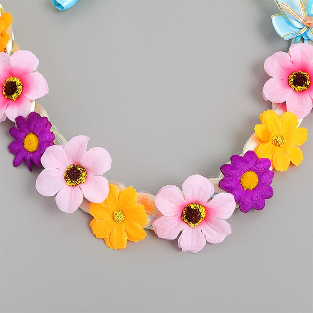 [DKJLSTORE] Prinzessinnen-Haarschmuck für Kinder, Rapunzel Perücken-Haarband, Haar-Accessoire, Blondes Haar, Geburtstags-Accessoire, Cosplay, Halloween, Weihnachten, Niedlich,