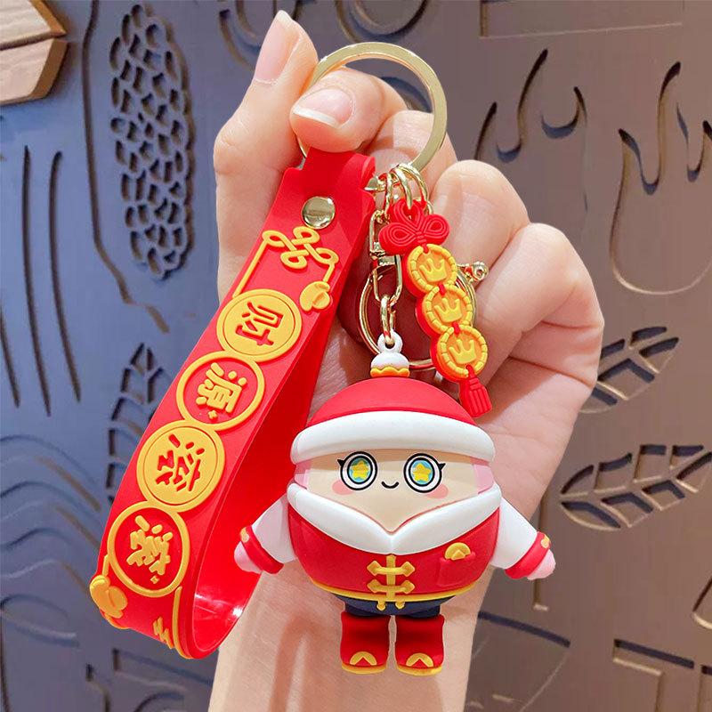 Colorful Egg Party Keychain Bag Pendant Female Cute Cartoon School Bag Keychain Pendant Small Gifts