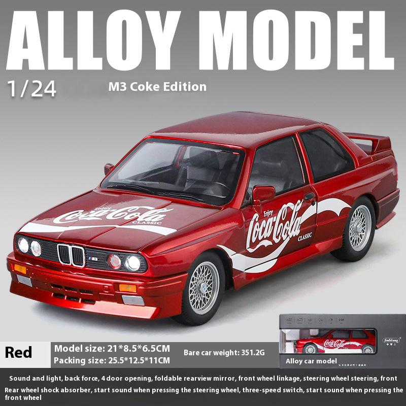 

Новый 1:24 BMW M3 Mazda RX7 Cola Version Street Car Alloy Diecasts Toy Metal Car Model Sound and Light Advanced Car Model Collectable M3 красный