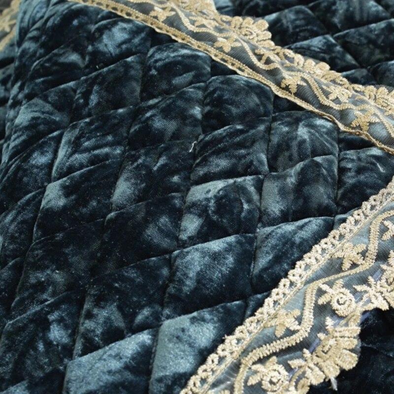 European Vintage Soft Thicken Velvet Quilted Sofa Cover Lace Decor Short Plush Couch Covers For Living Room L Shaped Sofa Towel