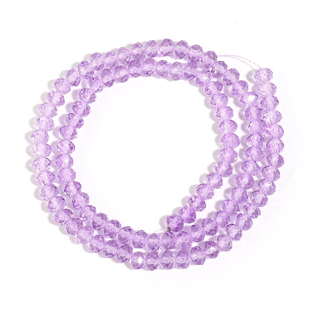 3/4/6/8/10mm Light Purple Faceted Crystal Beads Glass Loose Spacer Beads For Jewelry Making DIY Bracelets Necklace Accessories