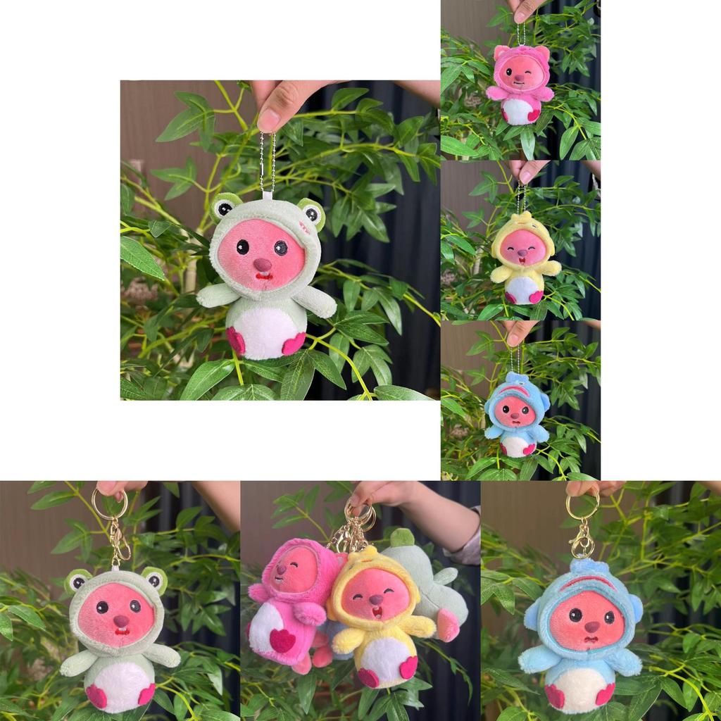 Adorable Cartoon Beaver Plush Toy Keychain With Super Soft Material In Blue Pink Yellow And Green Colors