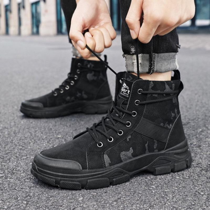 Fashion Shoes for Men Fashion Outdoor Comfort High Top Men Shoes Retro British Style High-top Tooling Boots Camouflage Boot Botas Hombre