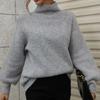 IHUASU Autumn and Winter Solid Colour Pullover Loose Women's High Neck Sweater