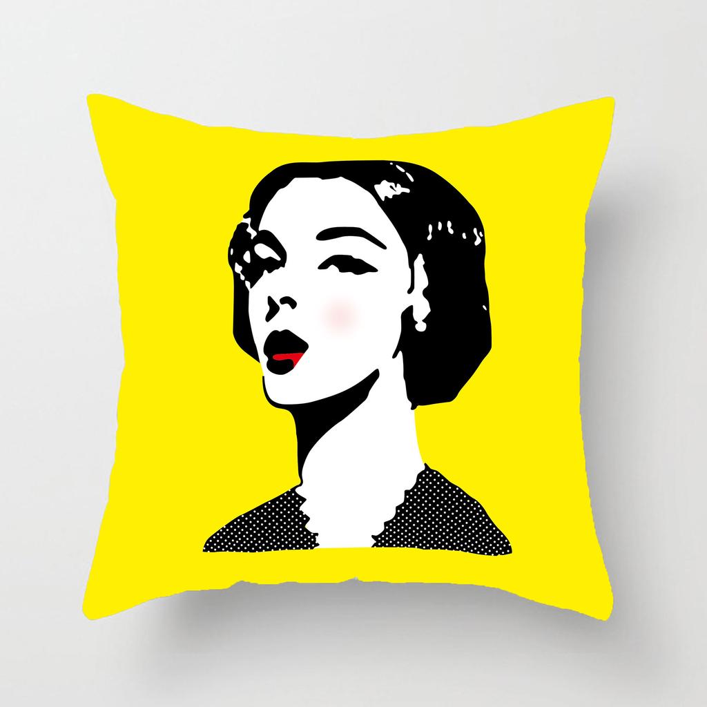 Warmgelbes und graues geometrisches Streifenmuster Kissenbezug Sofakissen verdickt Kurzplüsch Einfacher Kissenbezug Enthält keine Kissenbezüge