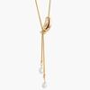 Premium Metal Copper Plated 18K Real Gold Fringed Pearl Pendant Long Sweater Chain Trendy Daily Accessories Necklace