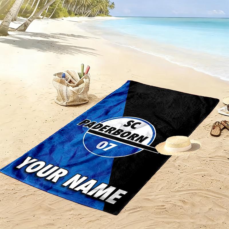 Personalisierter Name Sc Paderborn Druck Strandtuch, Großes Weiches Schnelltrocknendes Handtuch für Strand Camping Schwimmen