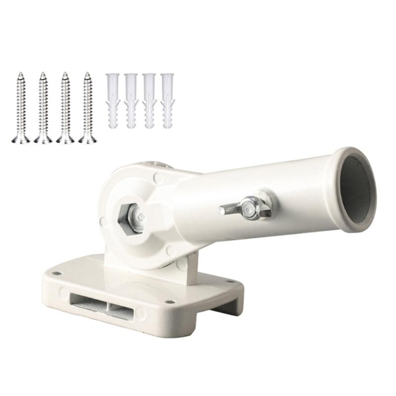 Adjustable RVs Flag Poles Mount 180 Degree Rotation Double Hole Design For Wall And Light Poles Installation Aluminum Alloy