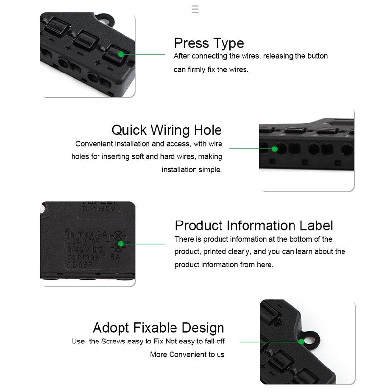 Quick Connect Low Voltage Wire Splitter Distribution Block 3/6 Port Out Line Splitter For Lighting Led Strip Connection Terminal