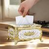 European Style Tissue Box Holder Rose Pattern Tissue Dispenser Paper Storage Box  Office