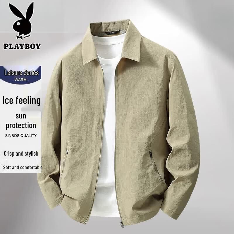 Playboy Men's Quick-Dry Sun Protection Lapel Jacket