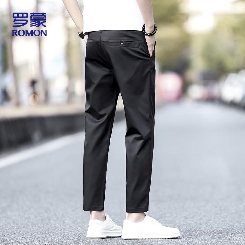 ROMON Men's LL89 Straight-Leg Ice Silk Casual Pants