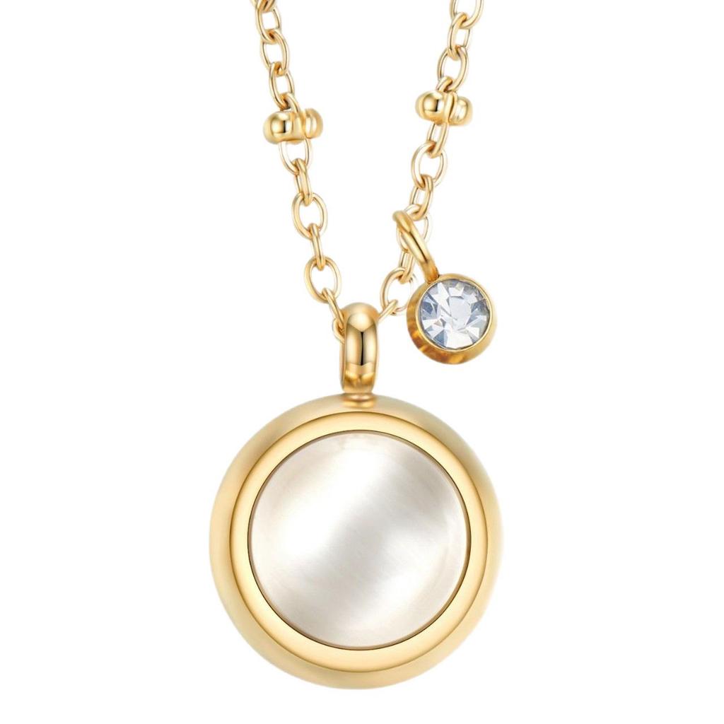 Damski naszyjnik z wisiorkiem z kamienia kociego oka ze znakiem Fu ze stali tytanowej - Wszechstronny łańcuszek na obojczyk, Dwa style