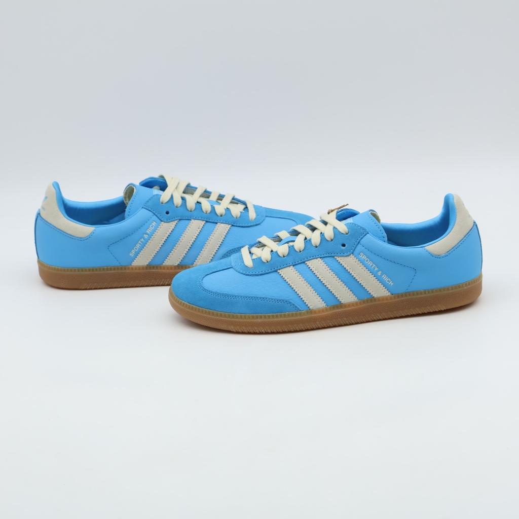 IE6975 Sporty & Rich Adidas Samba OG Cream White Blue Rush Gum (Men's)