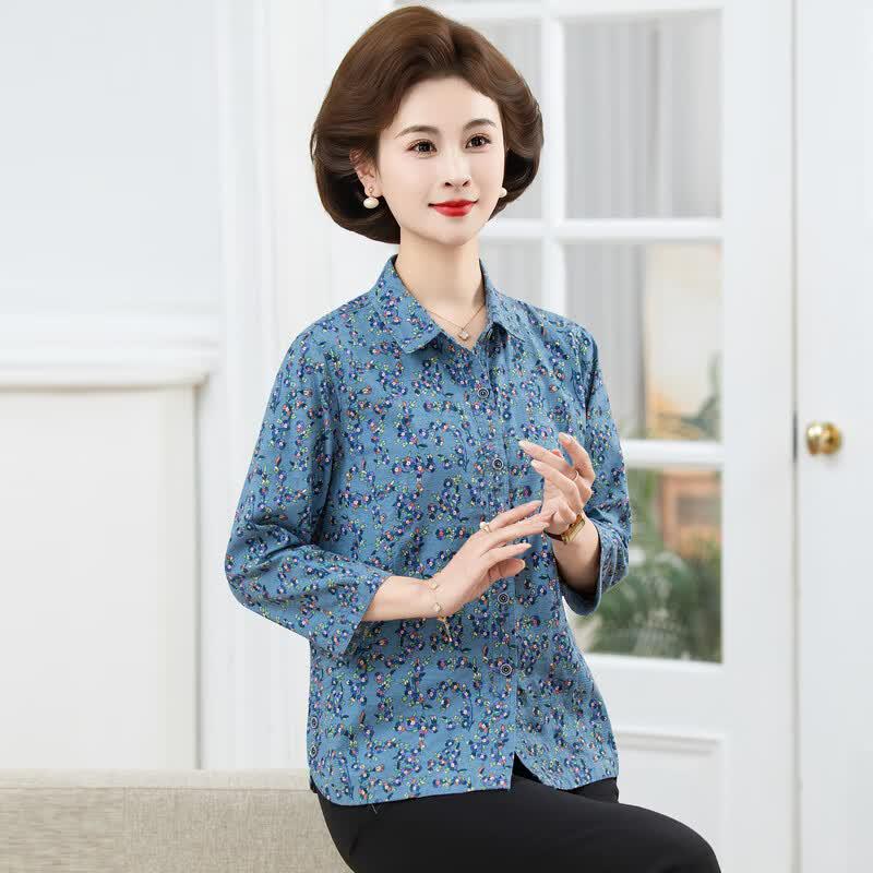 Women's Pure Cotton Loose Floral Shirt