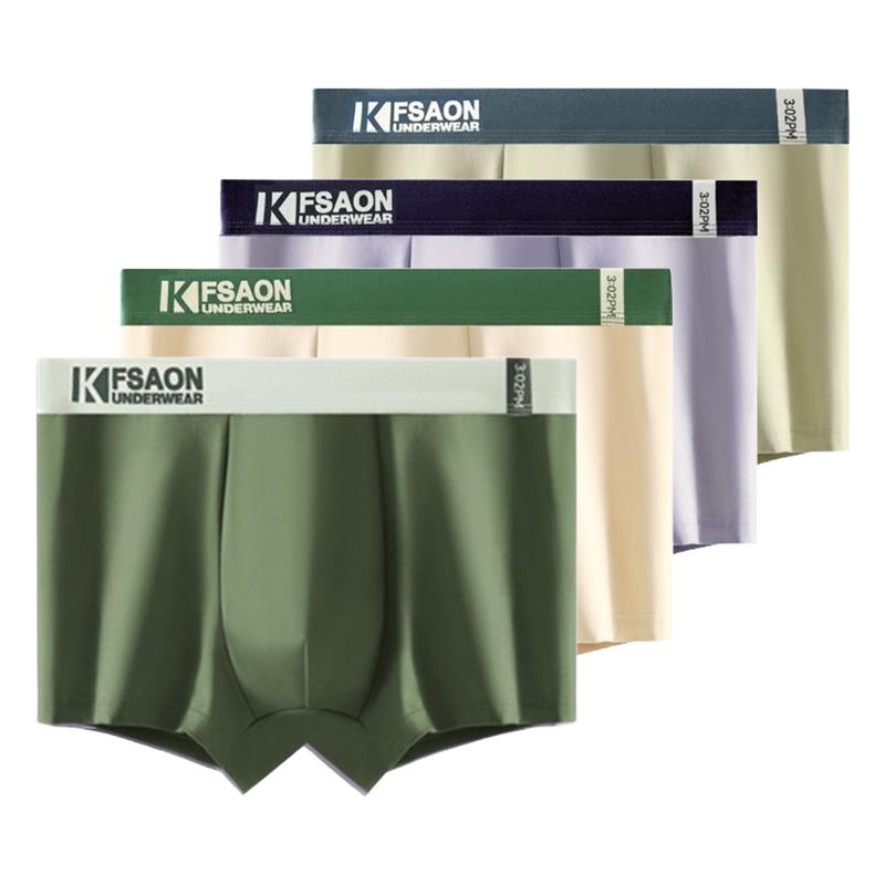 4 Pcs Men's Boxer Briefs Shorts Undies Soft Underwear Undershorts Panties Boy Big Cotton Underpants L XL XXL 3XL 4XL