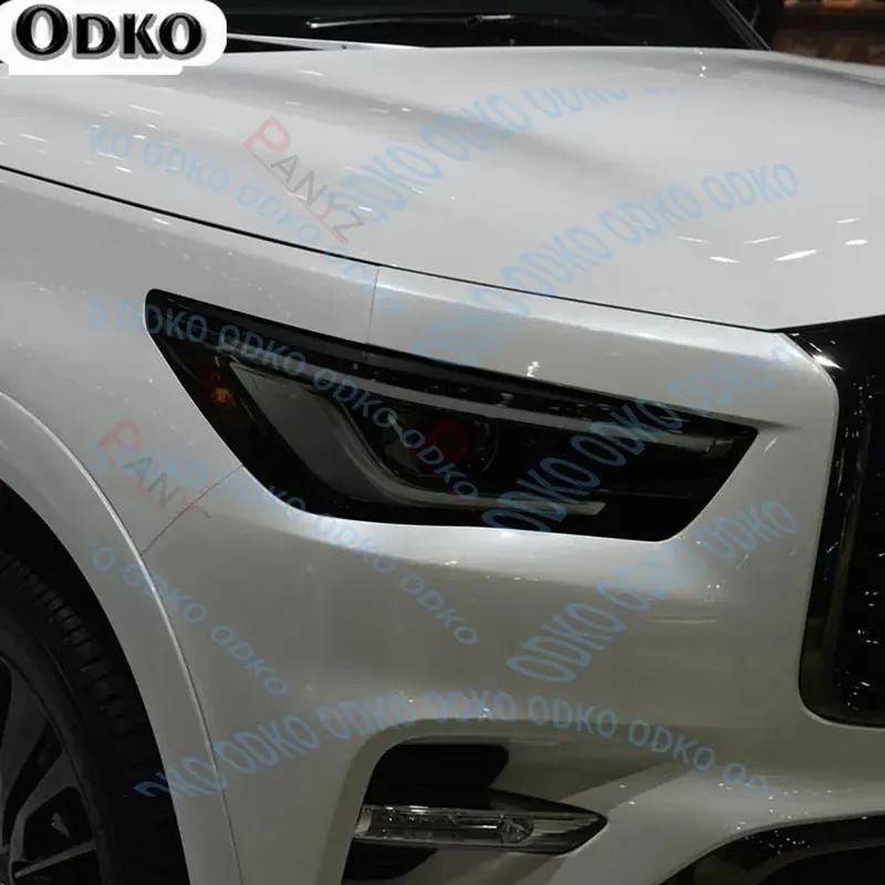 For Infiniti Q60 Q70 QX60 QX30 QX50 QX80 Q50 Car Headlight Protective Film Headlamp Transparent Black TPU Protective