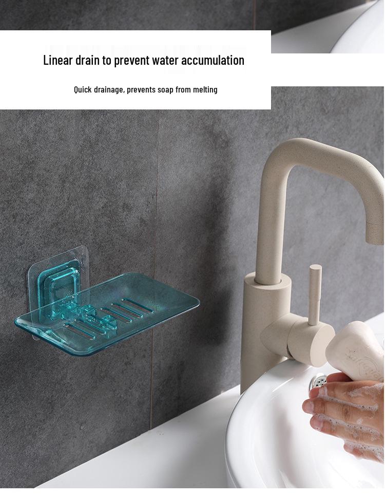 Wall-Mounted Punch-Free Soap Holder: Creative Drainage Shelf for Bathroom