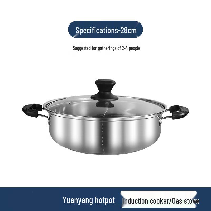 

ZISIZ Thickened Stainless Steel Induction Hot Pot with Divider