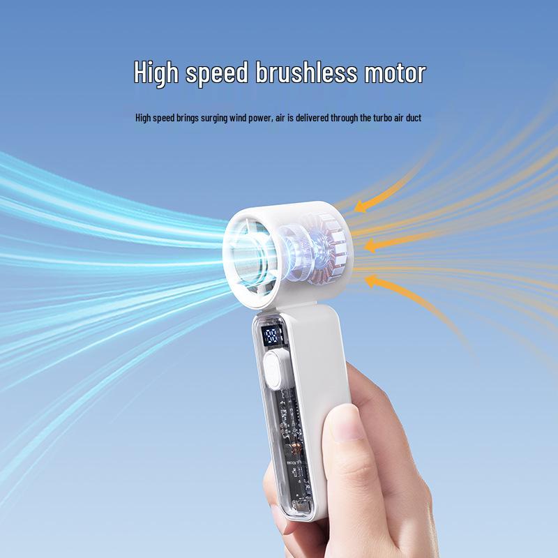 2026 Handheld Mini Cooling Fan: 100-Speed High-Power Portable Turbine for Outdoor Use.