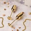 Set mit 2 glänzenden goldenen Champagnergläsern. Geburtstagsgeschenk. Jubiläumsgeschenk für Paare. Besondere Geschenke für Frauen. Geschenke für Männer. Paargeschenke