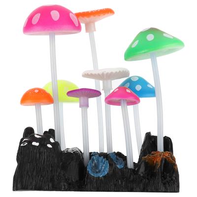 Funghi Simulati Decorazione Acquario Rocciosa Luminosa Decorazione Acquario per Paesaggio Acquario