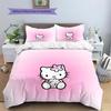 Hello Kitty  Pattern Bedding Quilt Set  Home Decoration  Gift (1 * duvet cover + 2 * pillowcase  without core)
