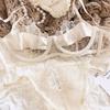 French Underwear Set Sexy Lace Flowers Embroidery Bra Set Women Intimates Summer Ultra Thin Breathable Bralette Lingerie Panties