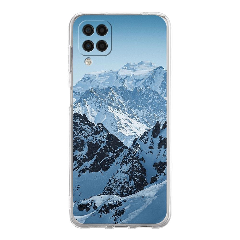 Clear Phone Case for Samsung Galaxy A13 A51 A71 A21S A12 A11 A31 A52 A41 A23 A53 A73 A32 5G A03S Cover Snowy Mountain Christmas