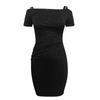 Moda feminina com decote em v sexy veludo hip wrap vestido de noite
