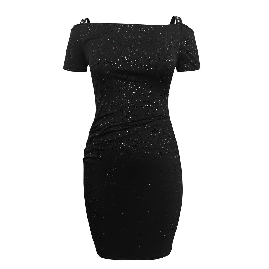 Mode Damen V-Ausschnitt Sexy Samt Hüftwickelkleid Abendkleid