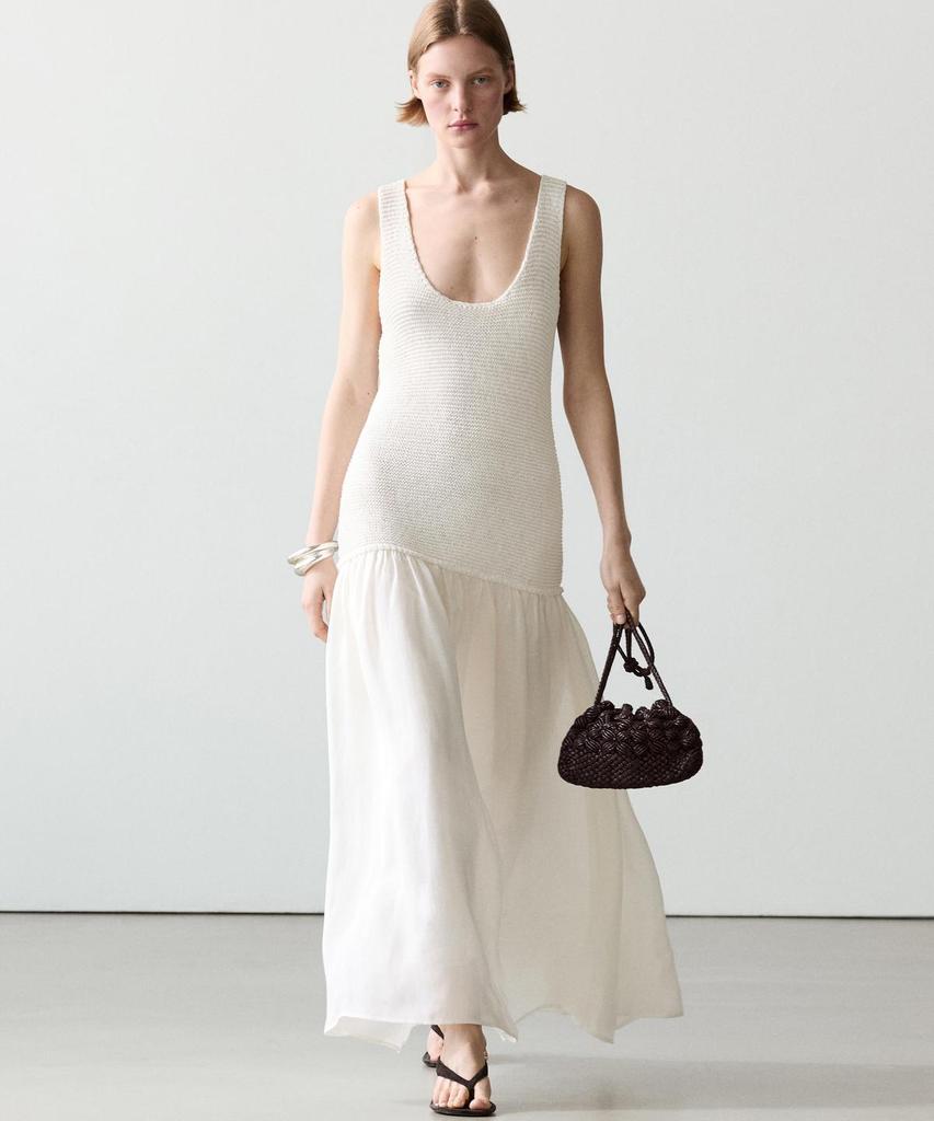 Masimodutti Linen Blend Long Dress
