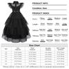 Girls Wednesday Addams Costume Dress, Gothic Party Cosplay, Halloween Role Play, Black Polyester Dress, 140cm