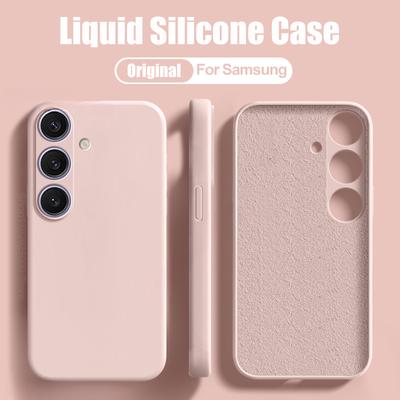 Liquid Silicone Phone Case for Samsung Galaxy S24 Plus Ultra 5G Soft Back Cover SamsungS24 S24Plus 360 Protective Housing