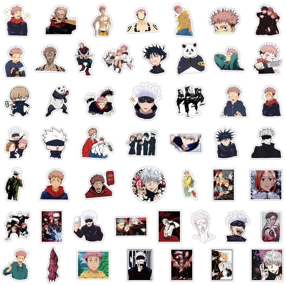 Jujutsu Kaisen Anime Stickers - 50 Waterproof Decals for Journals, Water Bottles, and Computers