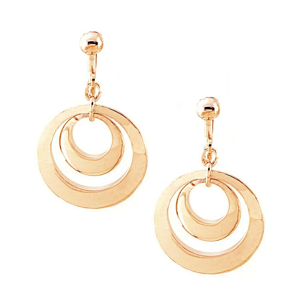 

Магазин місячне кільце металеве кільце зроблене із золота [Ювелірні вироби M] Жіночі сережки у 2 ряди, сережки, стиль на гвинтах, гіпоалергенні, Японія, m2395, золотий