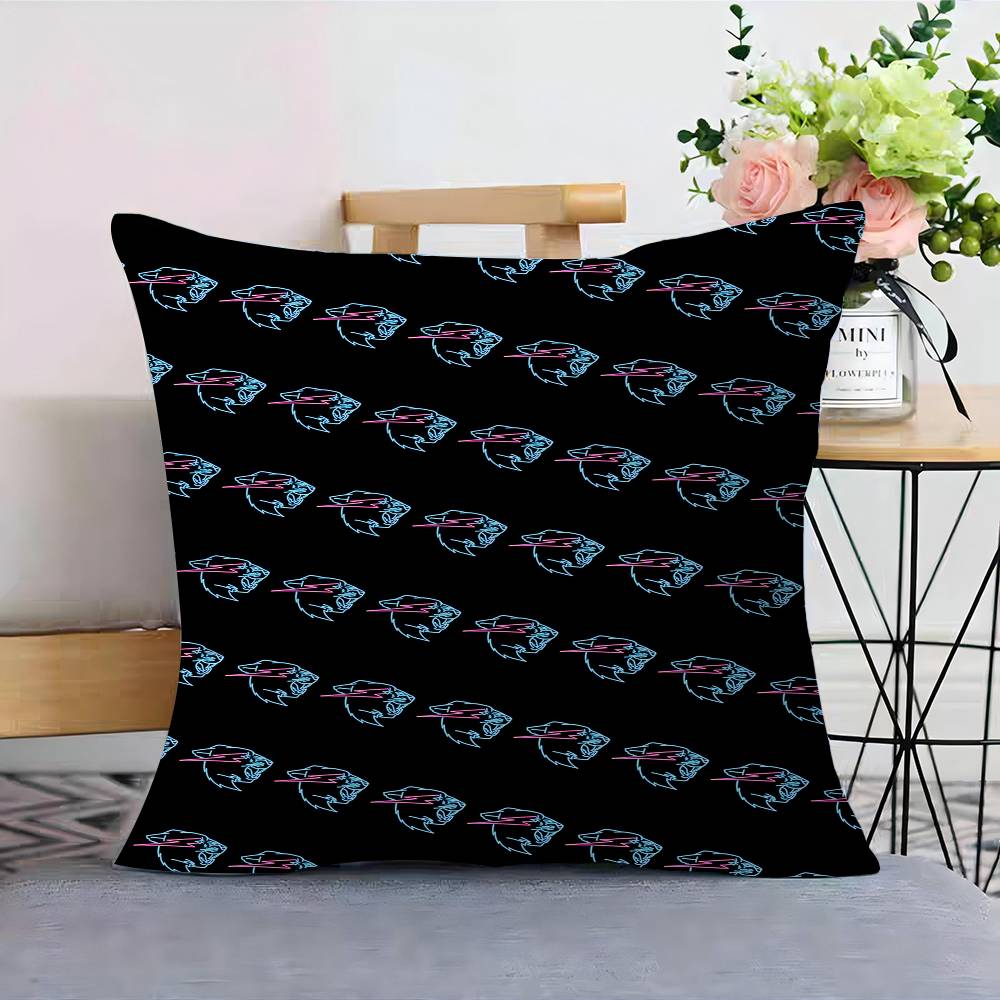 Blogger di Giochi M-MrBeast Federe per Cuscini Cartoni Animati Divano Decorativo Casa Stampa Double-sided Corto Peluche Carino Federa per Cuscino