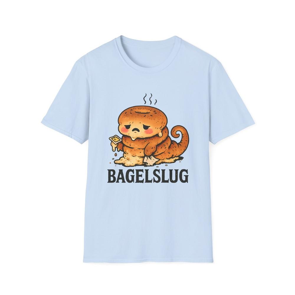 

Unisex Softstyle T-Shirt Bagel Slug Creature Funny Surreal Breakfast Animal S
