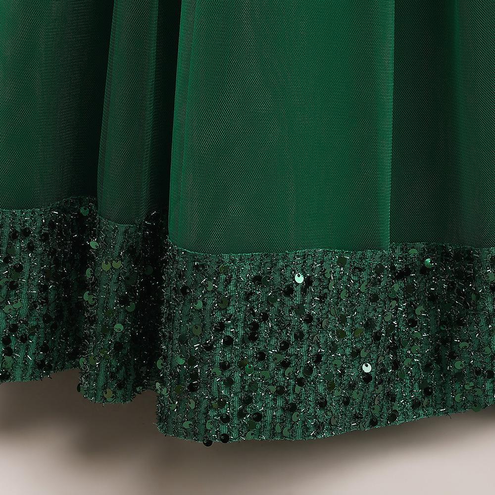 Girls' Formal Sequin Mesh Flower Princess Dress for Big Kids