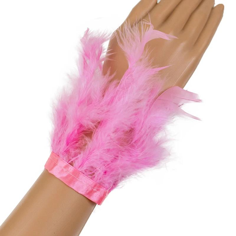 Removable Sticky Ostrich Feather Wristband Decoration Clothing Cuff Hat Handmade DIY Accessories Holiday Party Decoration
