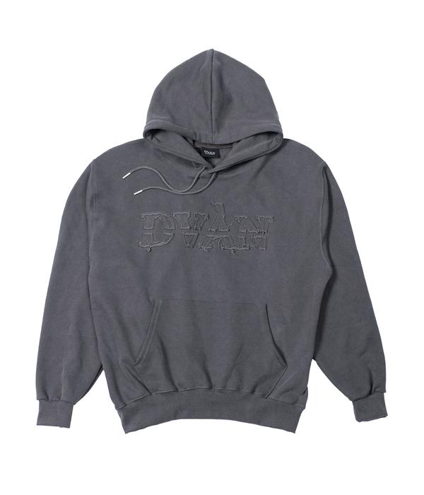 Devan Damaged Embedded Pigment Hoodie Charcoal Charcoal / 1 Size