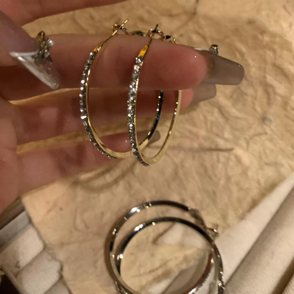 European and American plain ring earrings, stud earrings, cold wind, niche earrings, temperament earrings, light luxury