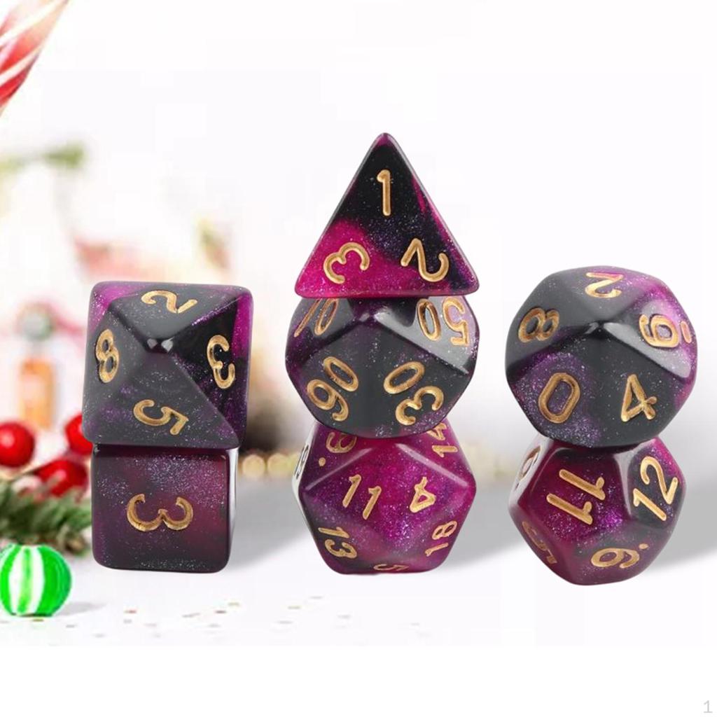 7 Pieces Acrylic Polyhedral Family Table Game for Gathering Board Cafe