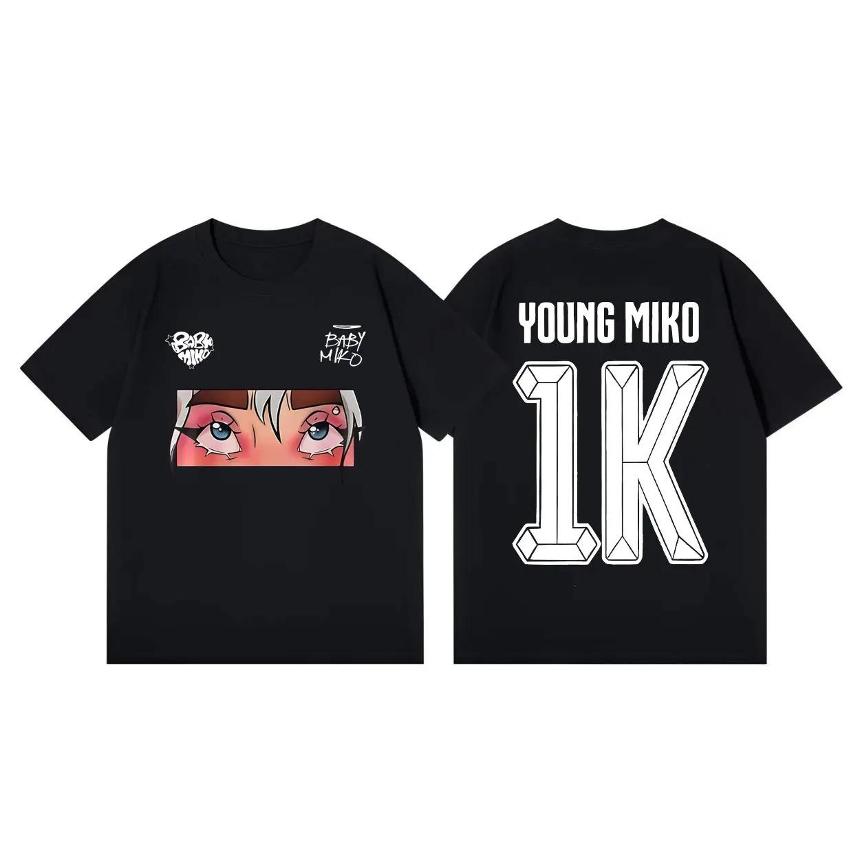

High Quality Cotton Oversized T Shirts Rapper Young Miko Tour 2026 Merch T-shirt Unisex Women Fashion Hip Hop Short Sleeve T-shirts S