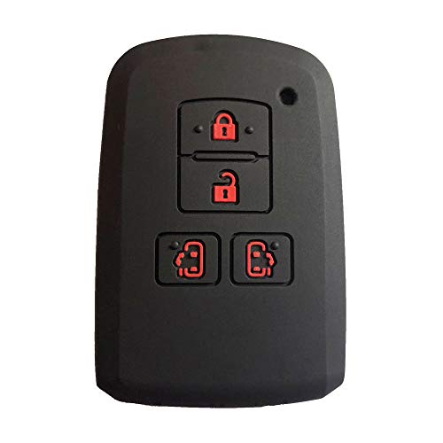 

Чехол для автомобильного ключа ZIAN Toyota Voxy Noah 80 Series Esquire Sienta Exclusive Silicone 4 Button Smart Key Cover (MY-FT4J-86) (Черный 2 (Красная кнопка))