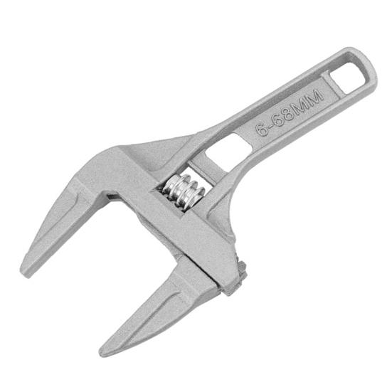 

Adjustable Wrench Precision Scale Markings Extra-Wide 68mm Mouth Opening Compact Size Short Handle Wrench Home Repair Tool Flat Mouth