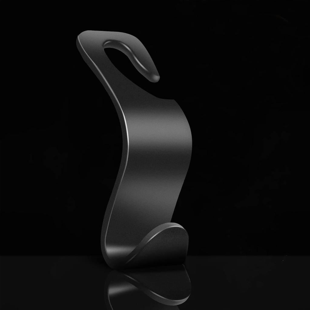 Car Seat Headrest Hook 4 Pack - Universal Auto Seat Hook Hanger Storage Organizer Holder (Black)